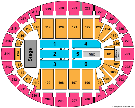Verizon Wireless Arena Seating Chart